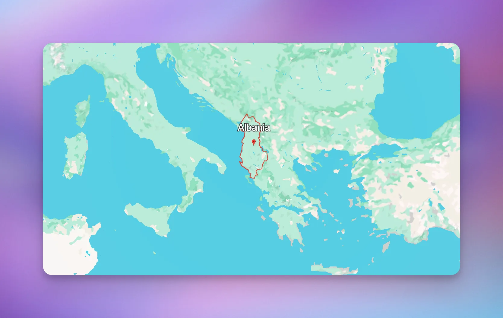 Albania highlighted on a map.