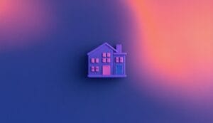 3d Icon of an Apartment/House over a gradient background
