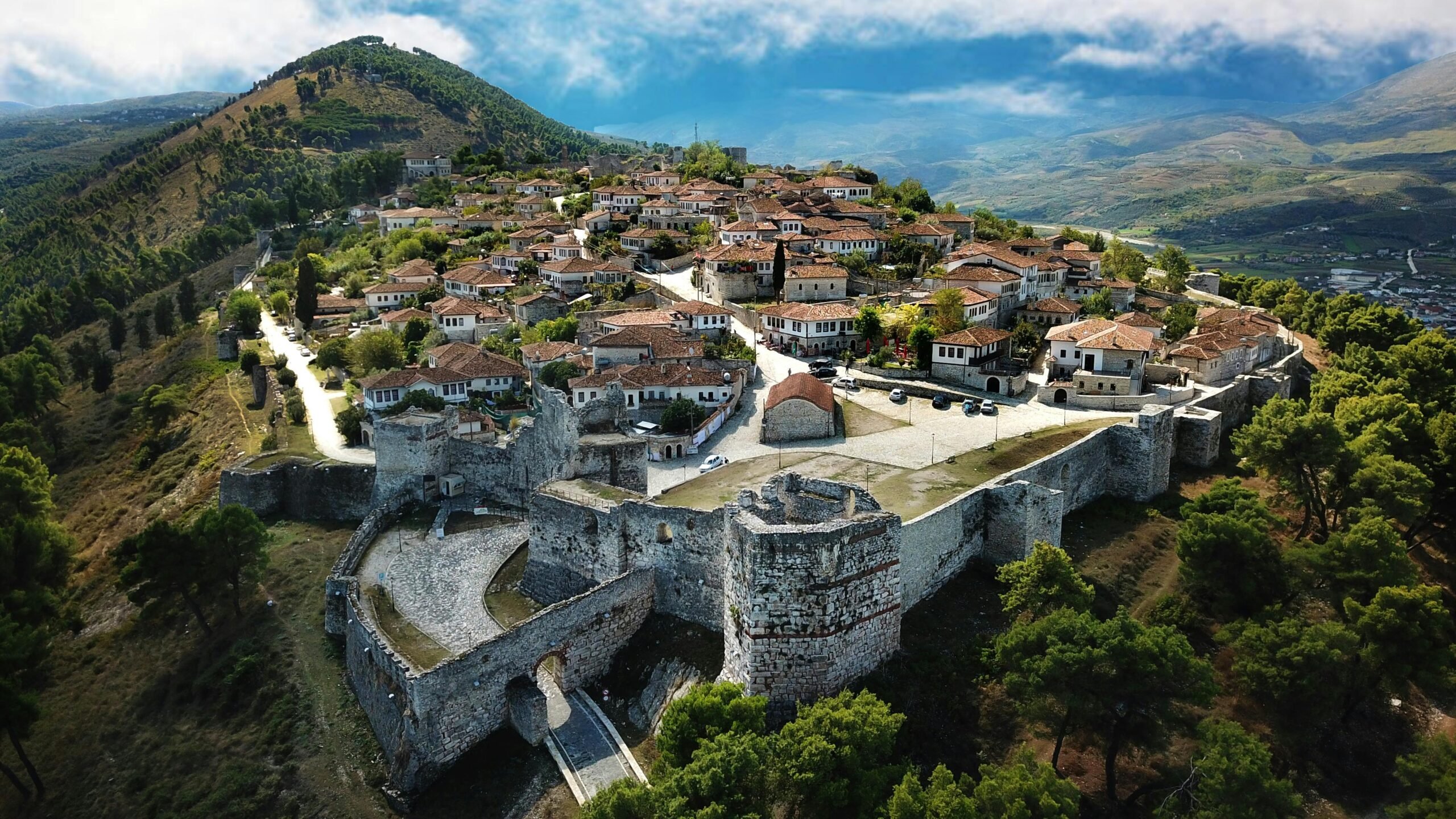 Drone shot of Berat