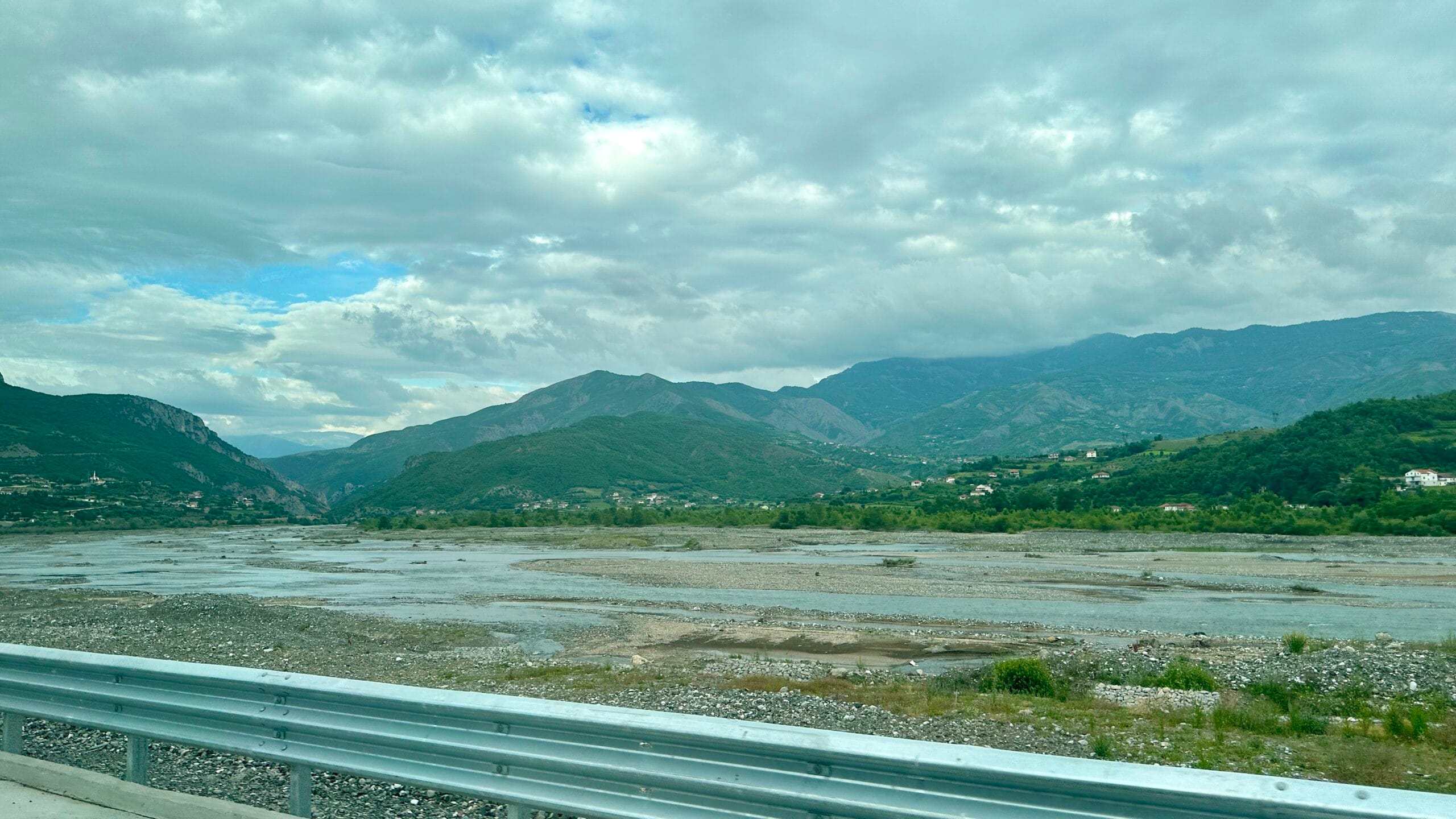 Photo from car window driving in Elbasan, Albania.