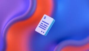 Invoice Floating over Gradient background