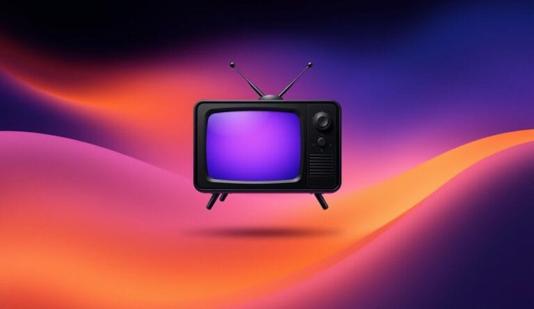 TV icon floating on gradient background