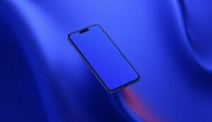 Phone mockup over a gradient background