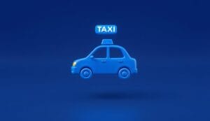 Taxi Floating over a gradient background