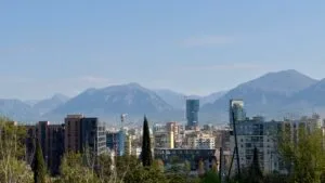 Tirana mountain view from the city.