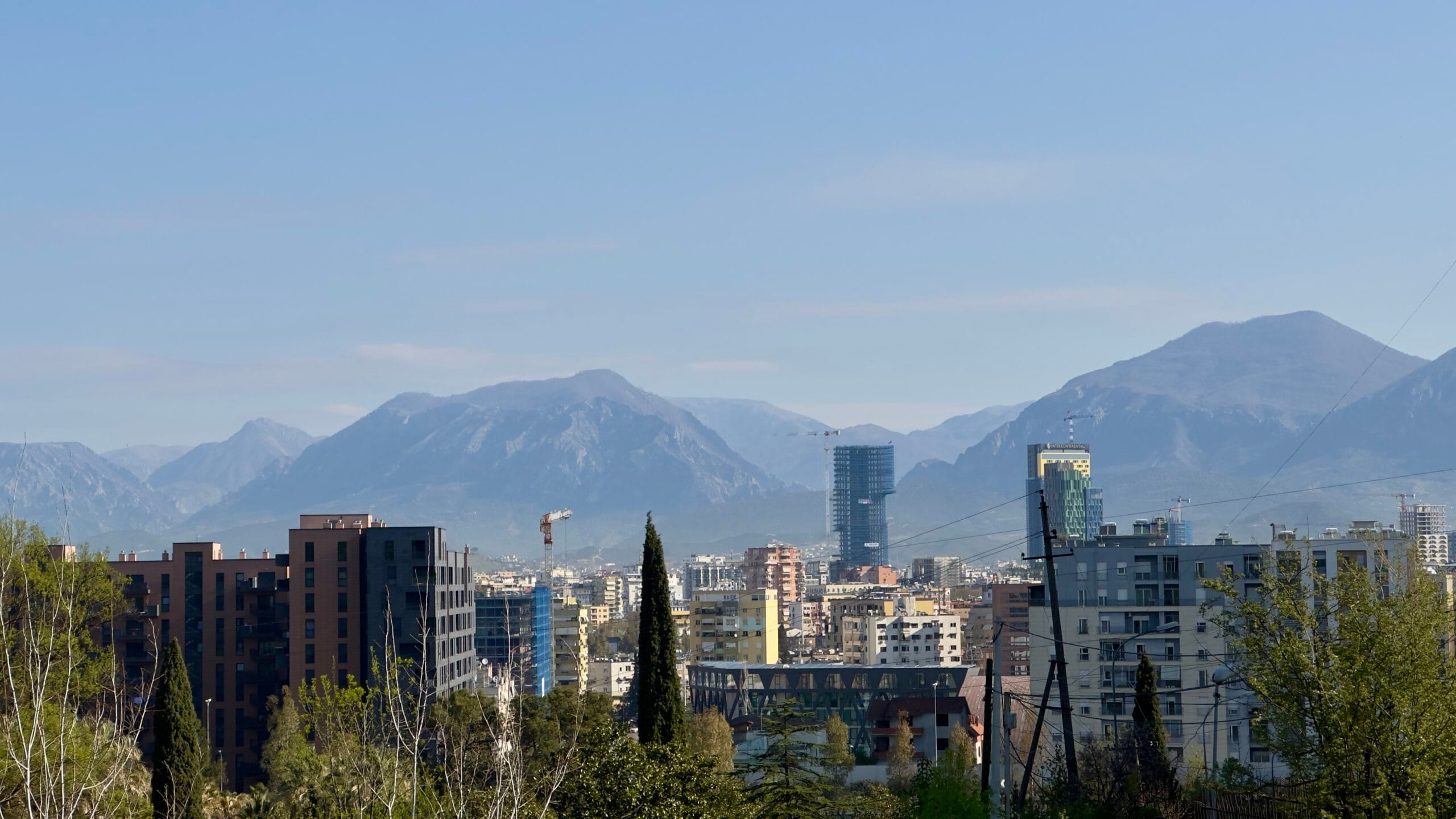 Tirana mountain view from the city.