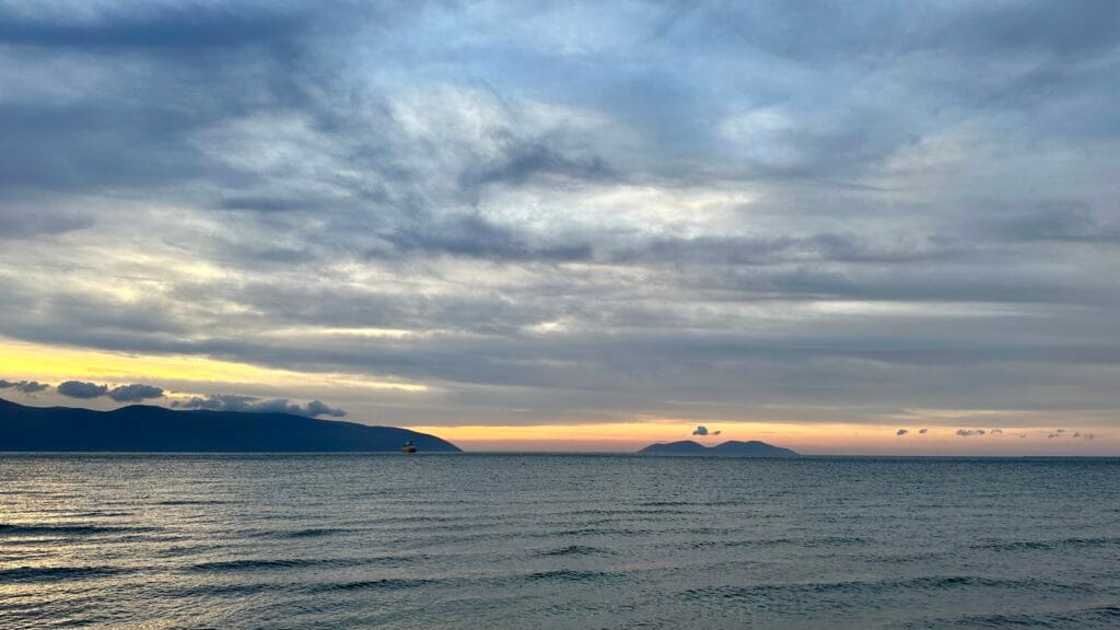 Vlore, Albania shoreline. Photo taken at sunrise.