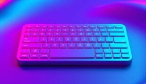 Keyboard on gradient background